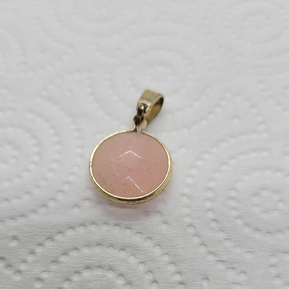 Imitation Rose Quartz Gold Pendant